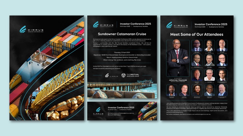Investor Conference collateral including an attendee showcase and event invitation.