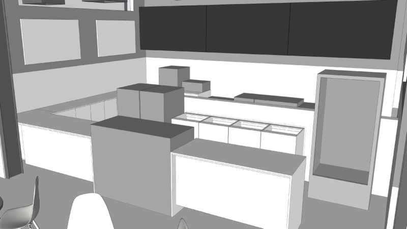 A 3D model of the service counter and back-of-counter equipment.